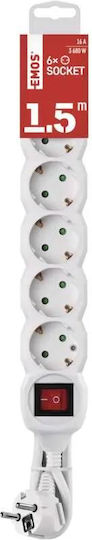Emos Power Strip 6 Positions with Switch and Cable 1.5m