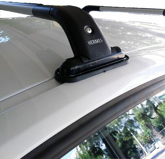 Hermes Metallic Car Roof Bars for BMW Series 1 5D Set with Roof Rack Legs Black