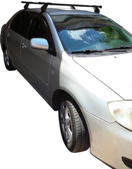 Hermes Autodachträger Metallisch für Toyota Korolla 2002-2007 mit Dachträgerfüßen und Schloss Schwarz