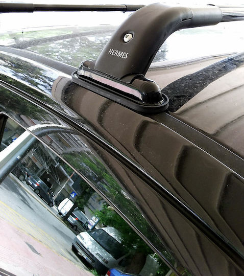 Hermes Aluminum Car Roof Bars for Opel Astra 2004-2010 Set with Roof Rack Legs Black