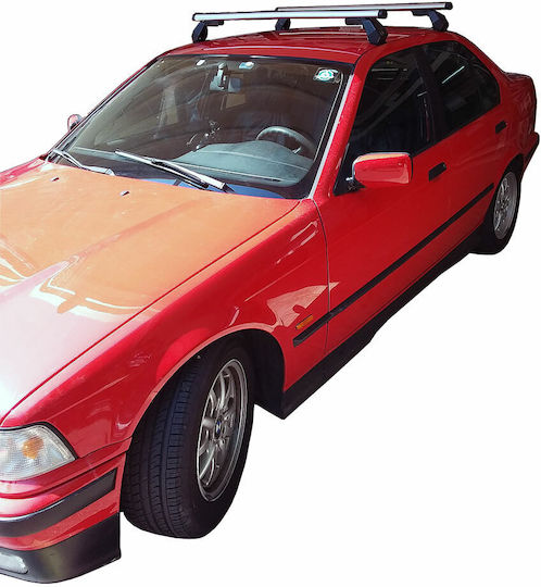Hermes Aluminum Car Roof Bars for BMW Series 3 1991-1997 Set with Roof Rack Legs Black
