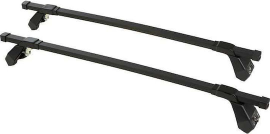 Hermes Metallic Car Roof Bars 110cm for Ford Escort 3D Set with Roof Rack Legs Black