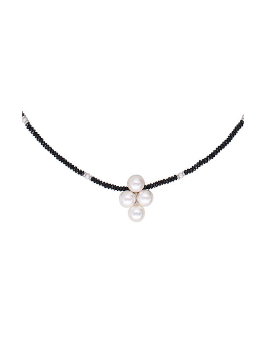 Margaritari Charm from White Gold 14K with Pearls