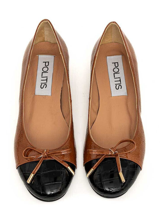 Anatomic Patent Leather Ballerinas Tabac Brown