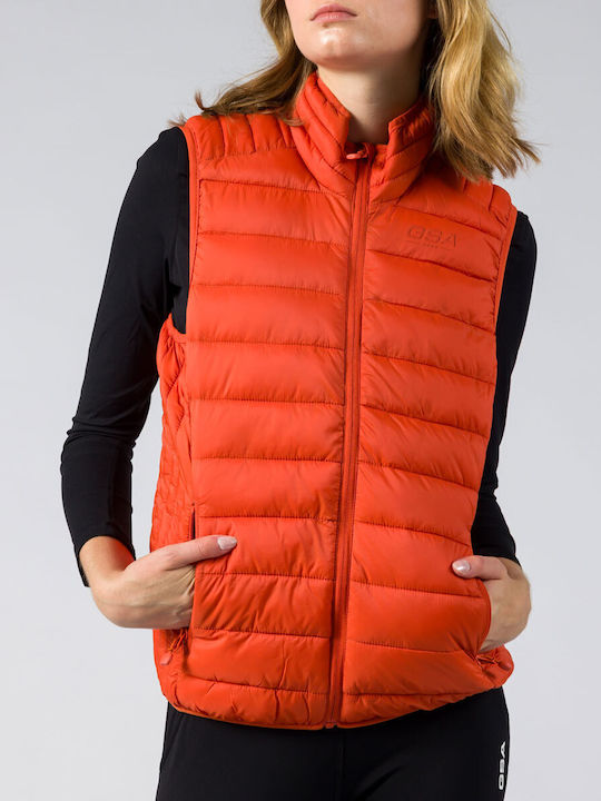 GSA Women's Short Puffer Jacket for Winter Orange