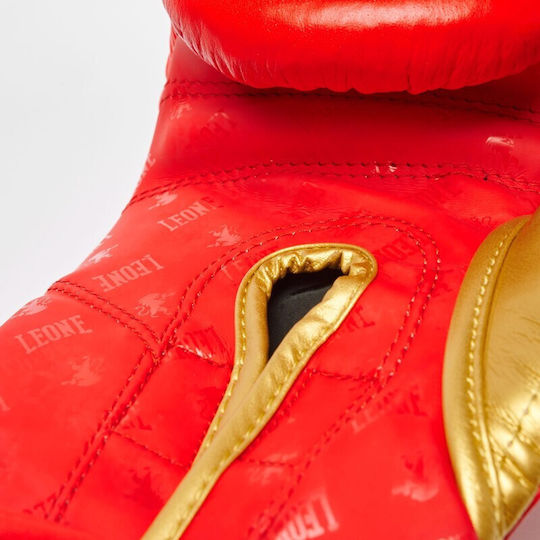 Leone 1947 Boxhandschuhe Leder für Kampf Rot