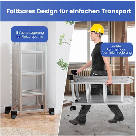 Costway Multipurpose Ladder with Maximum Height 3.71m