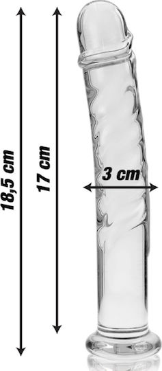 Ibiza Γυάλινο Dildo Διάφανο 18.5cm