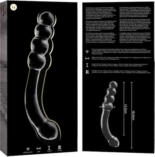 Ibiza Γυάλινο Dildo Διάφανο 18.5cm