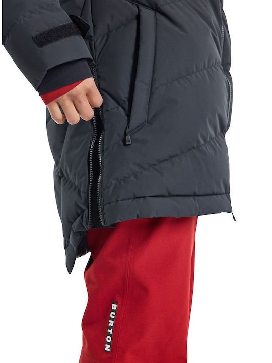 Lang Damen Puffer Jacke für Winter Schwarz