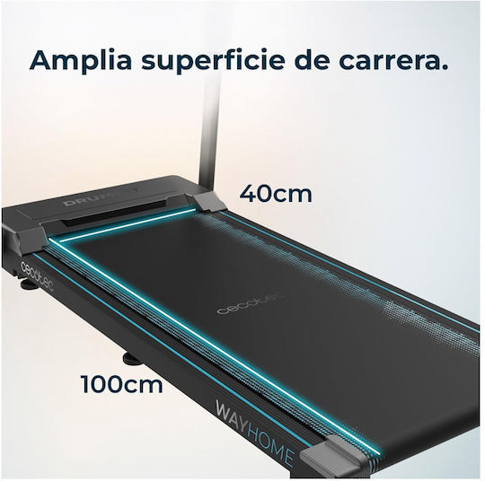 Cecotec DrumFit WayHome 1200 Sprint CEC-07181 2.5hp Ηλεκτρικός Αναδιπλούμενος Διάδρομος Γυμναστικής για Χρήστη έως 100kg