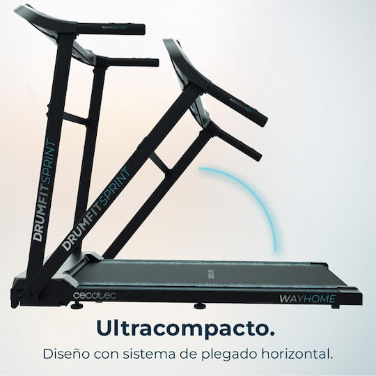 Cecotec DrumFit WayHome 1200 Sprint CEC-07181 2.5hp Ηλεκτρικός Αναδιπλούμενος Διάδρομος Γυμναστικής για Χρήστη έως 100kg