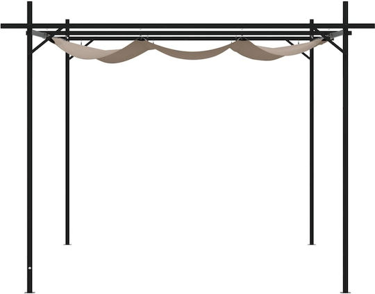 Gartenlaube Aus Metall Mit Decke In Brauner Farbe 395x292x230cm