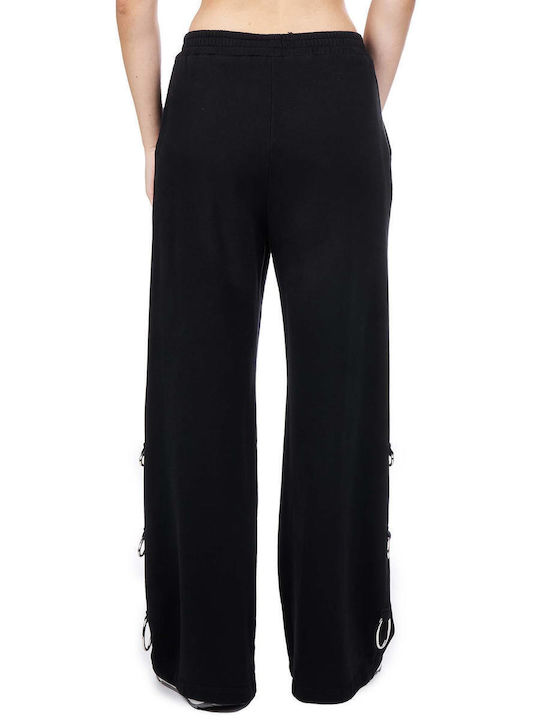 Zoya Women's High Waist Flared Sweatpants Black