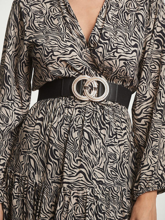 Elastisch Damen Gürtel Schwarz