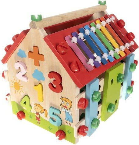 Kruzzel Shape Sorting Toy Little house made of Wood for 36++ Months