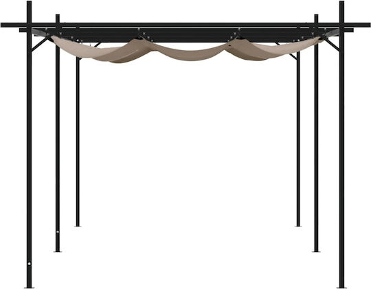 Metal Garden Arbour with Ceiling in Brown Colour 292x230cm