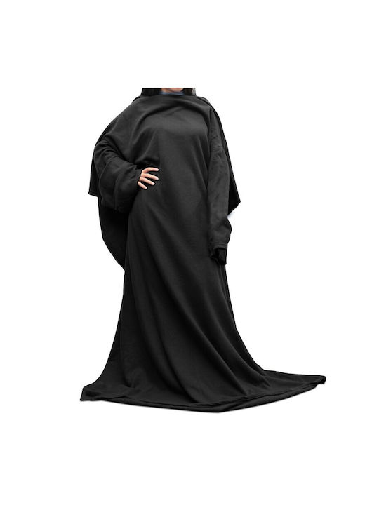 Κουβέρτα Fleece με Μανίκια 135x180εκ. Μπλε