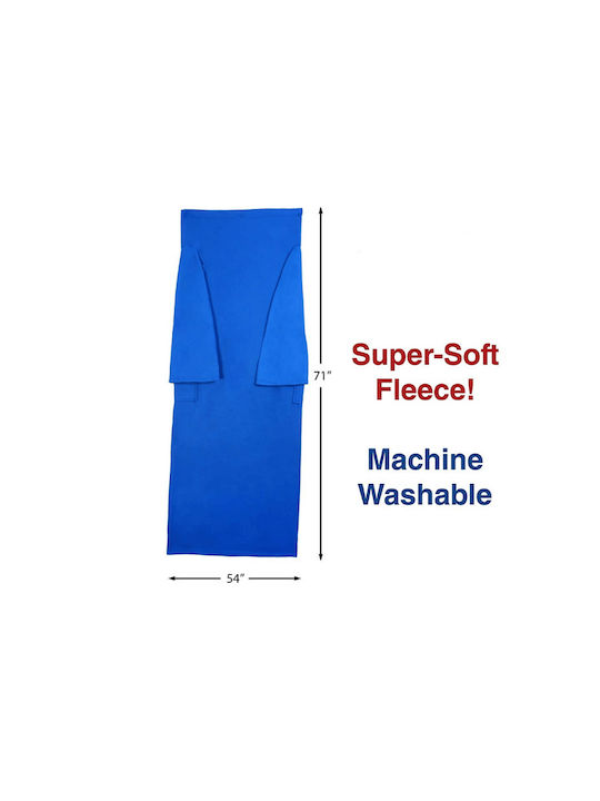 Κουβέρτα Fleece με Μανίκια 135x180εκ. Μπλε