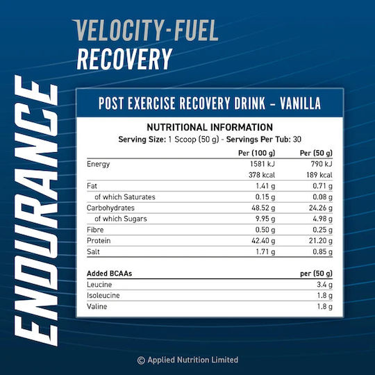 Applied Nutrition Endurance Velocity Fuel Recovery Ванилия 1500гр