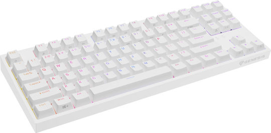 Genesis Thor 404 Gaming Mechanical Keyboard Tenkeyless with Gateron Yellow switches and RGB lighting (English US) White
