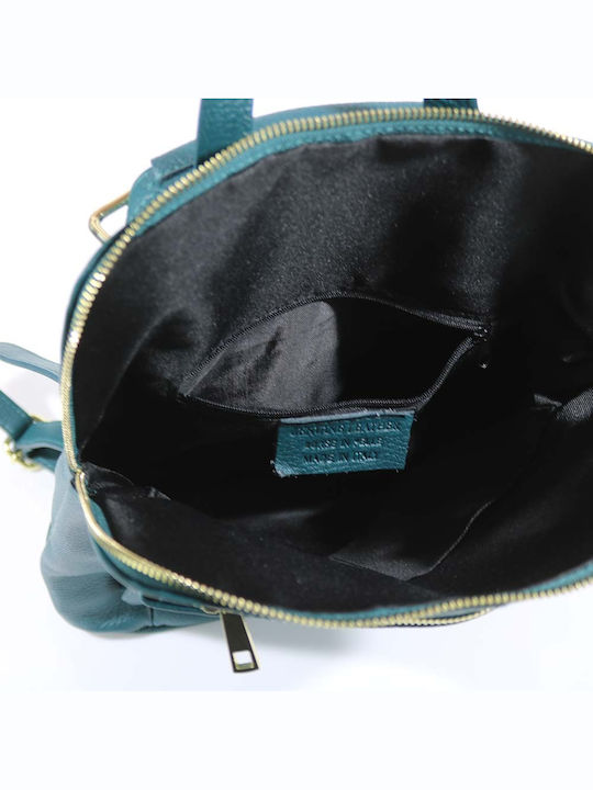 Leder Damentasche Rucksack Petrol Blau