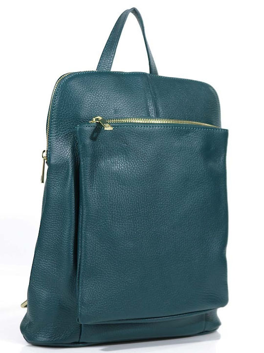 Leder Damentasche Rucksack Petrol Blau