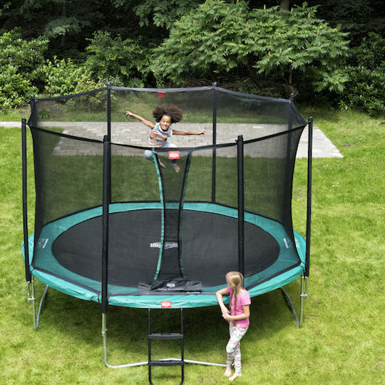 Berg Toys Favorit Regular 380 Trampolin Draußen Durchmesser 380cm mit Netz Grün