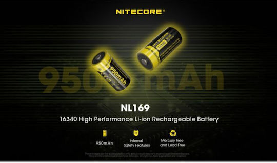 NiteCore Презареждаща батерия RCR123A Ni-MH 950mAh 3.6V 1бр