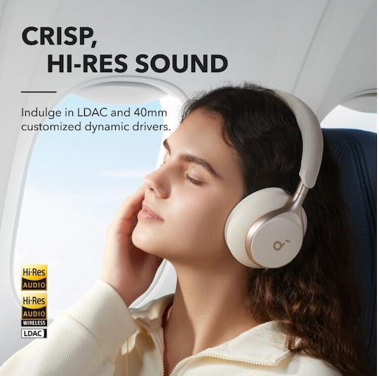 Anker Space One Wireless / Wired Over Ear Headphones with 55 hours of Operation White
