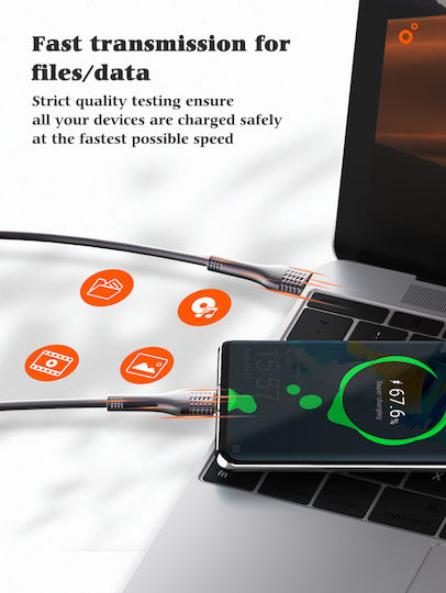 Ldnio USB 2.0 Cable USB-C male - USB-C 65W PD Γκρι 1m LC651
