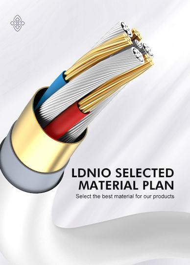 Ldnio USB 2.0 Cable USB-C male - USB-C 65W PD Λευκό 2m LC812