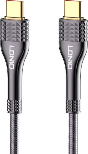 Ldnio USB 2.0 Cable USB-C male - USB-C 65W PD Γκρι 1m LC651