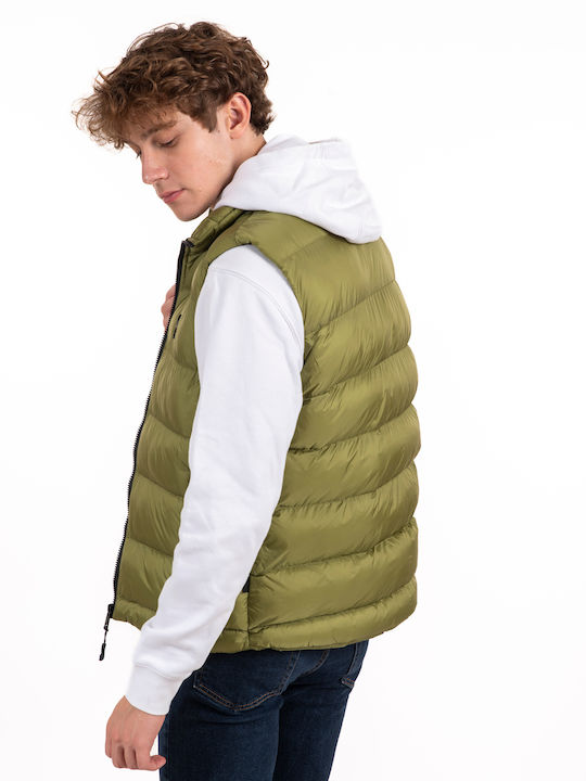 Sleeveless Jacket Puffer Windproof Green.