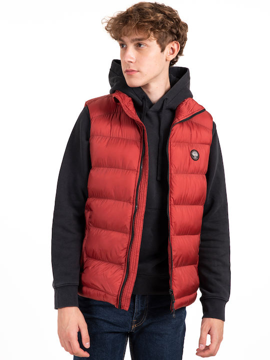 Sleeveless Jacket Puffer Windproof Red