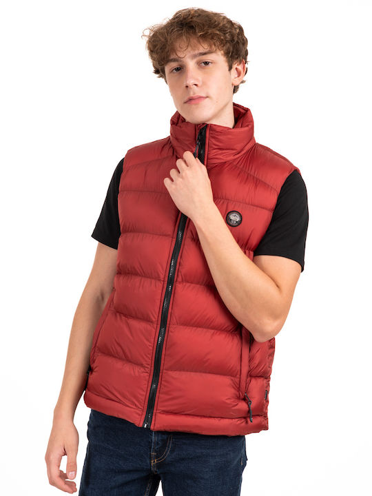 Sleeveless Jacket Puffer Windproof Red