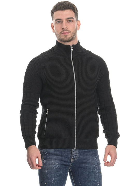 Limit 21 Men's Cardigan with Zipper Black