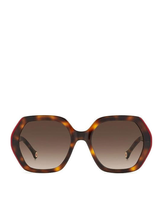 Carolina Herrera Women's Sunglasses with Brown Tartaruga Plastic Frame and Brown Gradient Lens HER 0181/S O63/HA