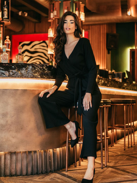 Women's Long-sleeved One-piece Suit Black