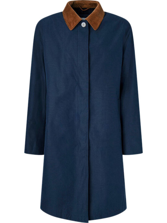 Missa Women's Blue Coat with Buttons