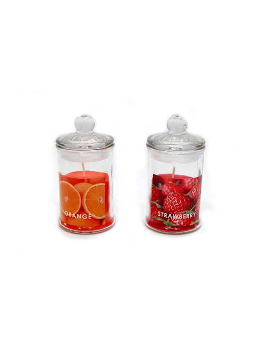 Sidirela Aromatic Candle in Jar with Strawberry Perfume 6.1x11cm E-0594