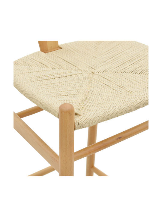 Wooden Garden Stool for Bar Outdoor Wishbone Natural 53x54x107cm