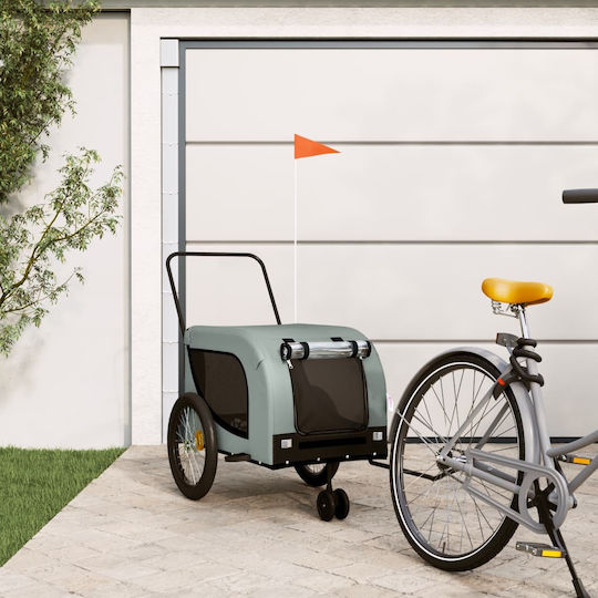 vidaXL Kinderwagen für Hunde bis 45kg Gray L134xB74xH68cm.