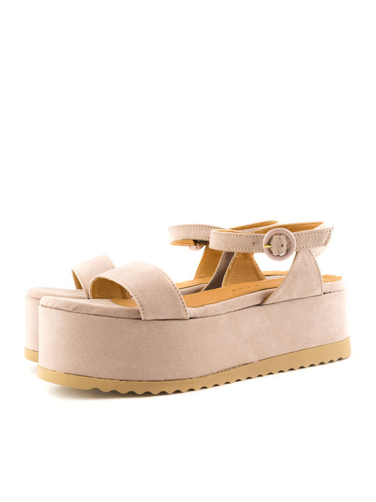 Just Prive Women's Flat Sandals Flatforms in Pink Color