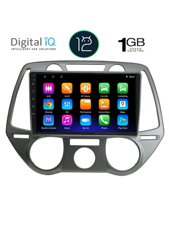 Digital IQ Car Audio System for Audi A7 Hyundai i20 2008-2012 with A/C (Bluetooth/USB/WiFi/GPS) with Touch Screen 9"