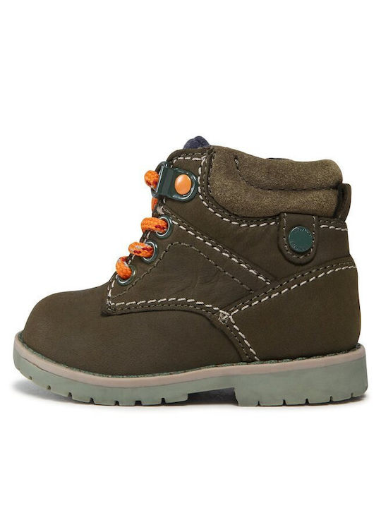 Mayoral Kids Leather Boots Khaki 13-42429-067