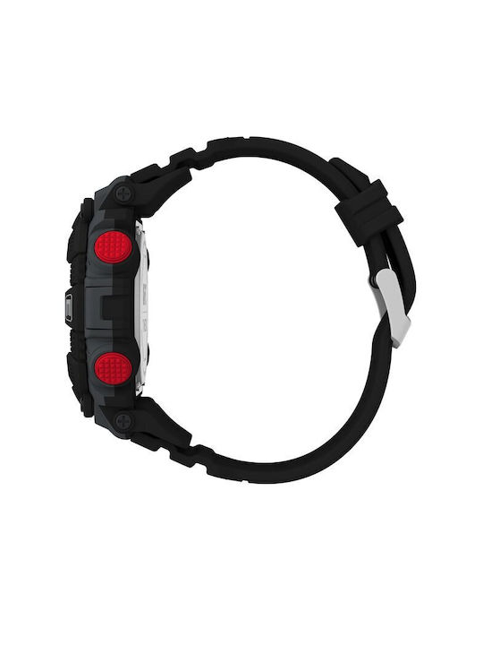 Timex Redemption Ψηφιακό Ανδρικό Ρολόι 58mm Μπαταρίας με Μαύρο Καουτσούκ Λουράκι