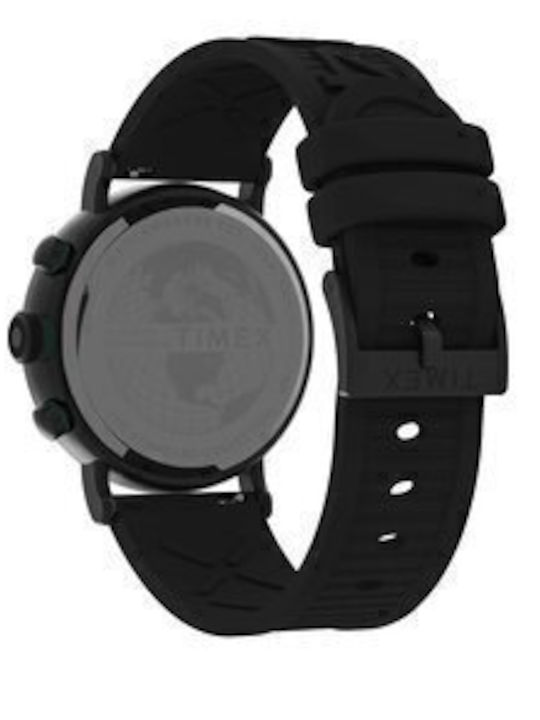 Timex Мъжки Часовник 43мм Хронограф На батерия с Черен Каучукова Каишка