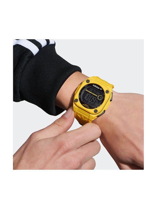 Adidas City Tech Two Uhr Batterie in Gelb Farbe