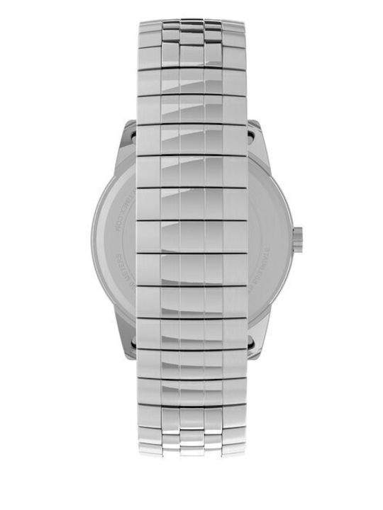 Timex Лесно Разбираемо Мъжко Ролец 38мм На Батерия С Облегчен Сребърен Метална Гривна